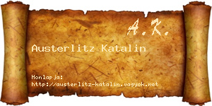 Austerlitz Katalin névjegykártya